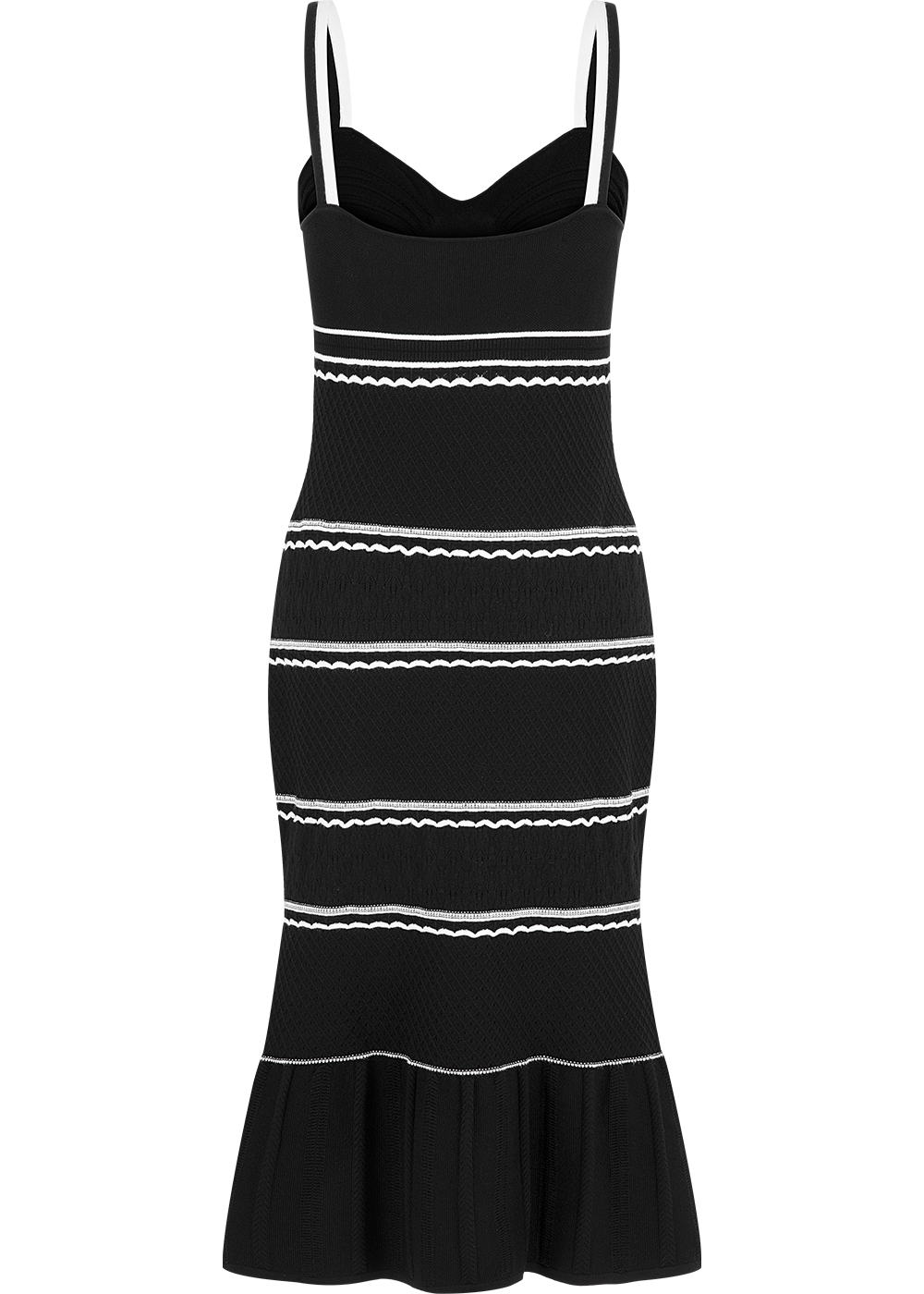 SALAZIA Black-White Colorblock Knit Dresses