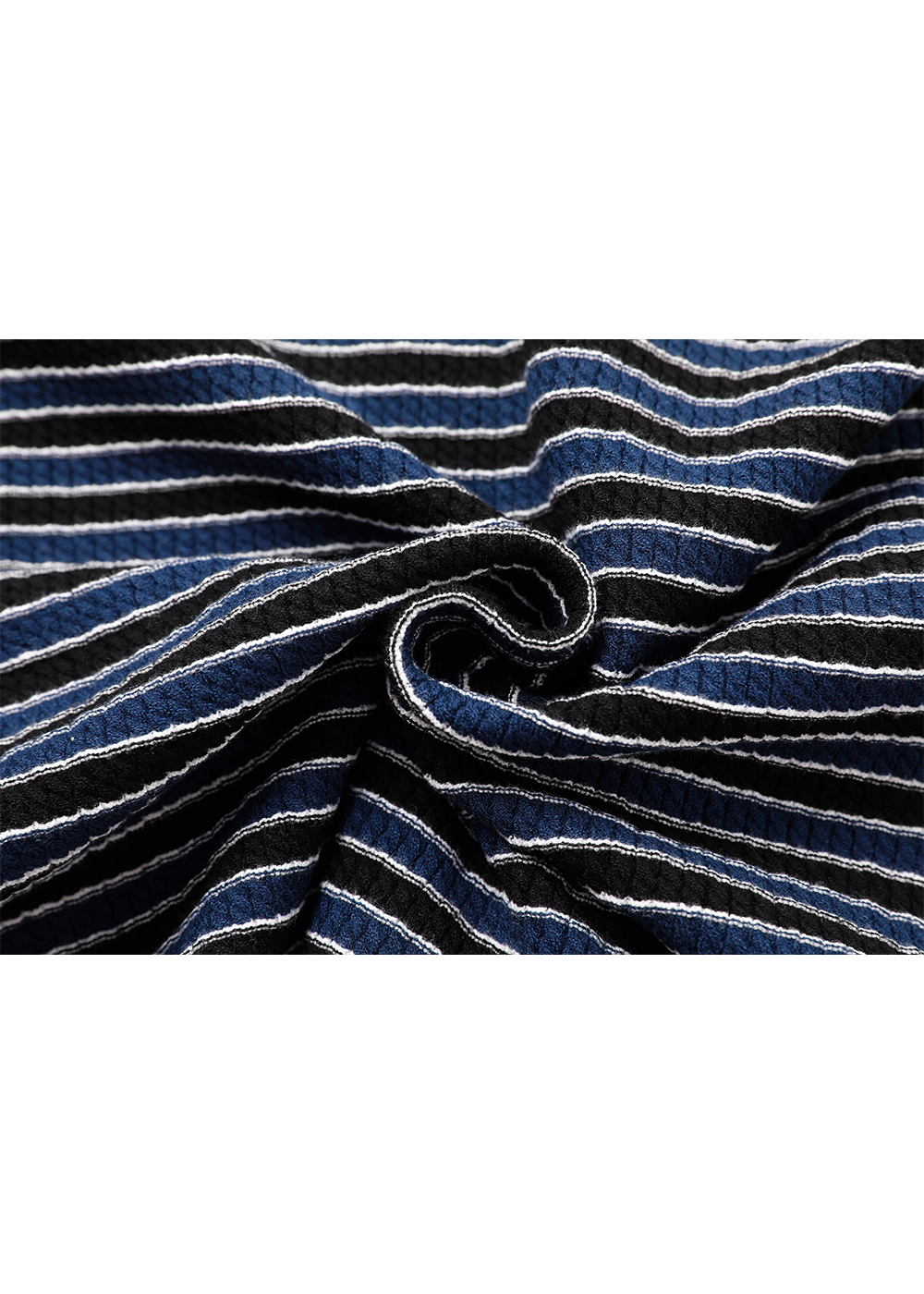 SALAZIA Blue-White Colorblock Viscose Blend Knit Short-Sleeve Dresses