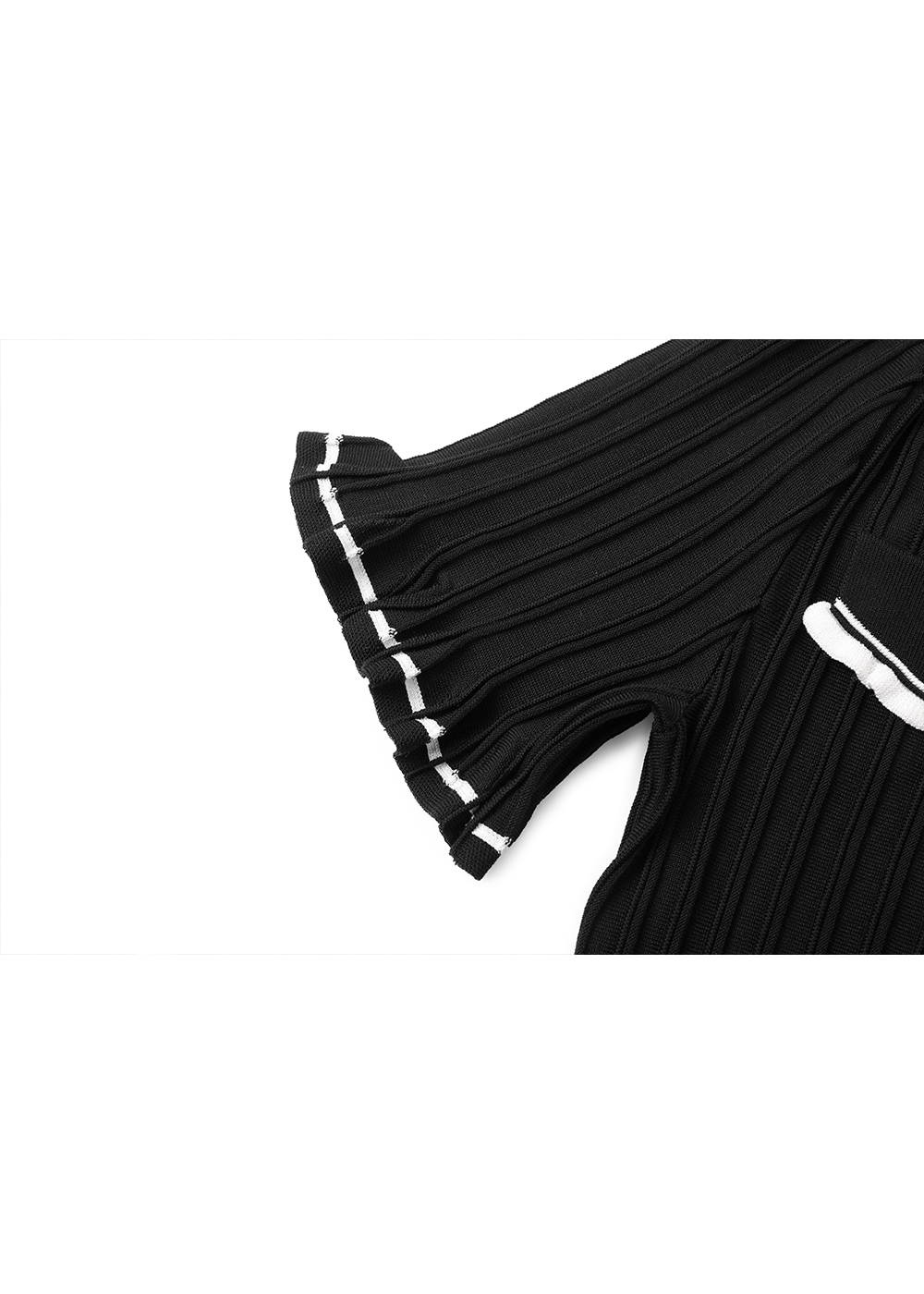 SALAZIA Black-White Colorblock Knit Dresses