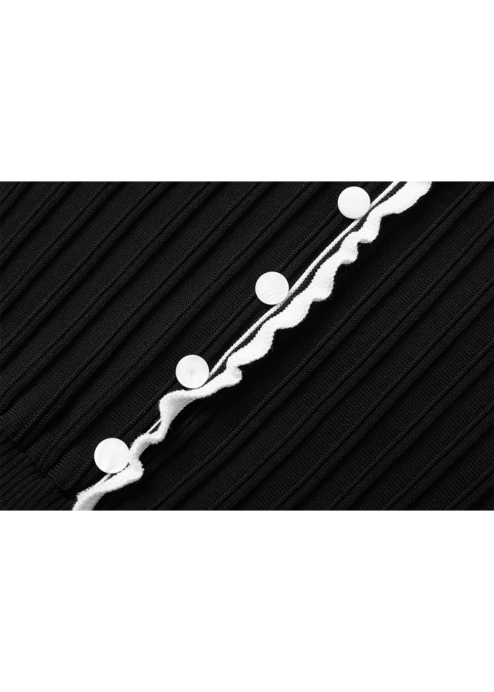 SALAZIA Black-White Colorblock Knit Dresses