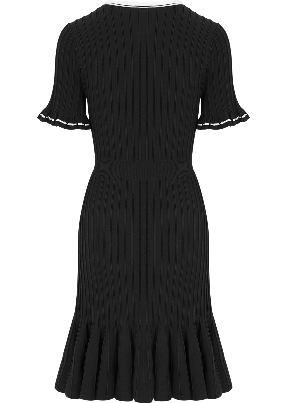 SALAZIA Black-White Colorblock Knit Dresses