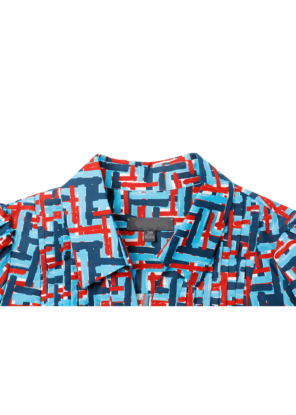 SALAZIA Blue-Red Weave Cotton Blouses