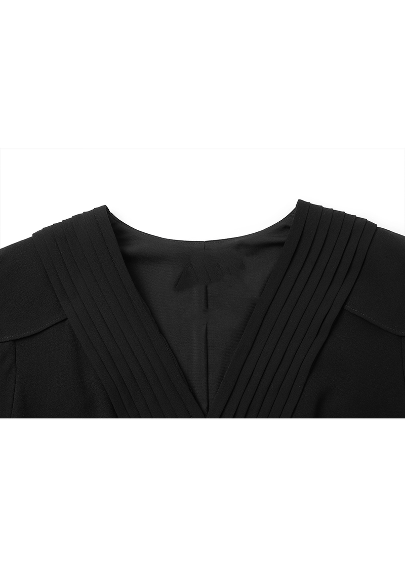 SALAZIA Black Triacetate Blend Short-Sleeve Dresses