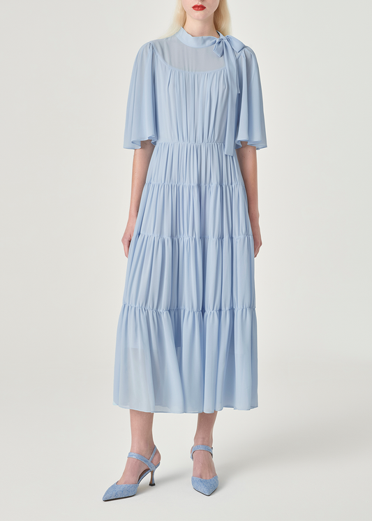 SALAZIA Water Blue Silk Dresses