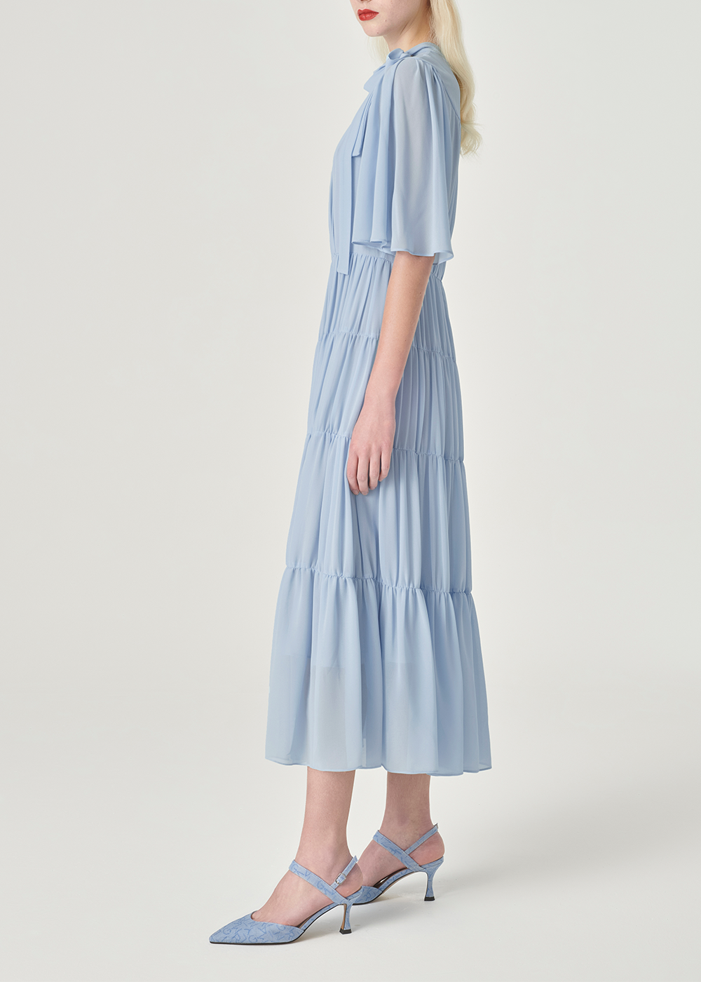 SALAZIA Water Blue Silk Dresses