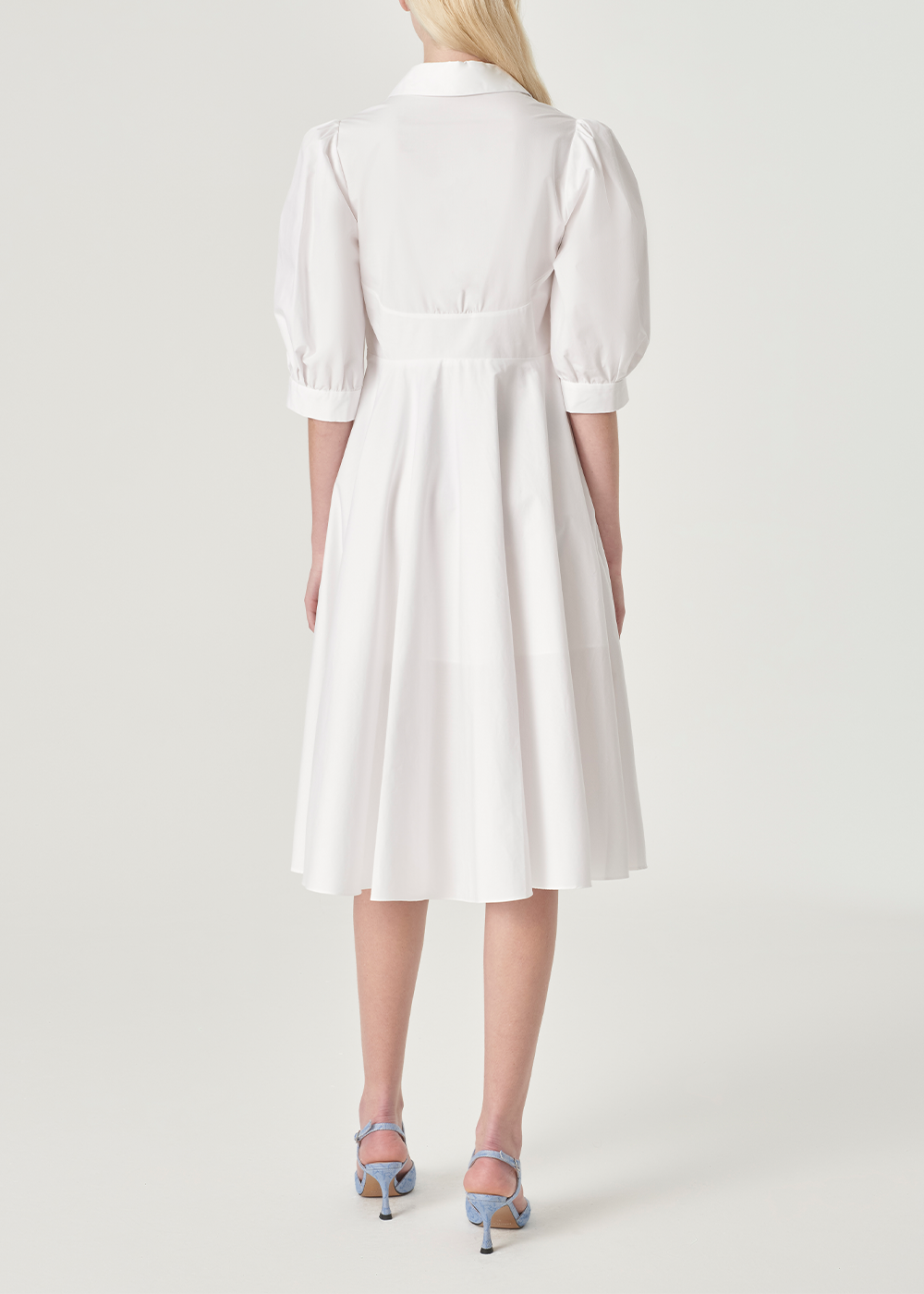 SALAZIA White Cotton Long-Sleeve Dresses