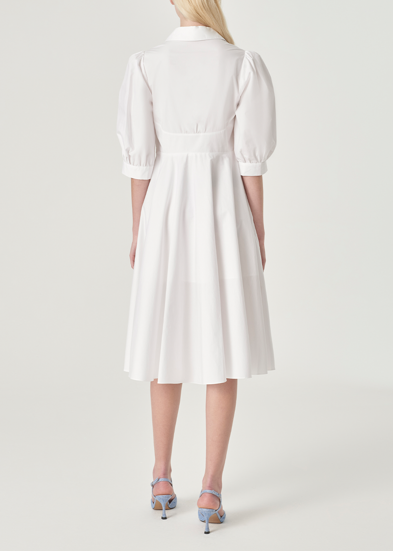 SALAZIA White Cotton Long-Sleeve Dresses