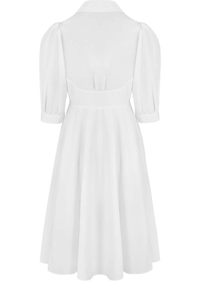 SALAZIA White Cotton Long-Sleeve Dresses