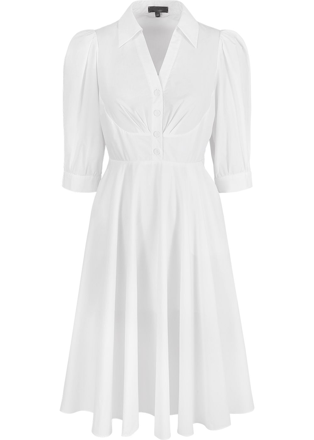 SALAZIA White Cotton Long-Sleeve Dresses