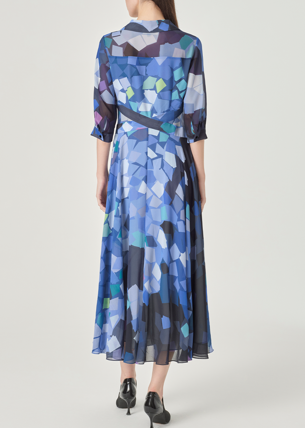 SALAZIA Blue Dreamy Light and Shadow Maxi Dresses
