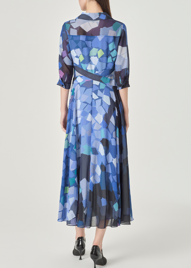 SALAZIA Blue Dreamy Light and Shadow Maxi Dresses