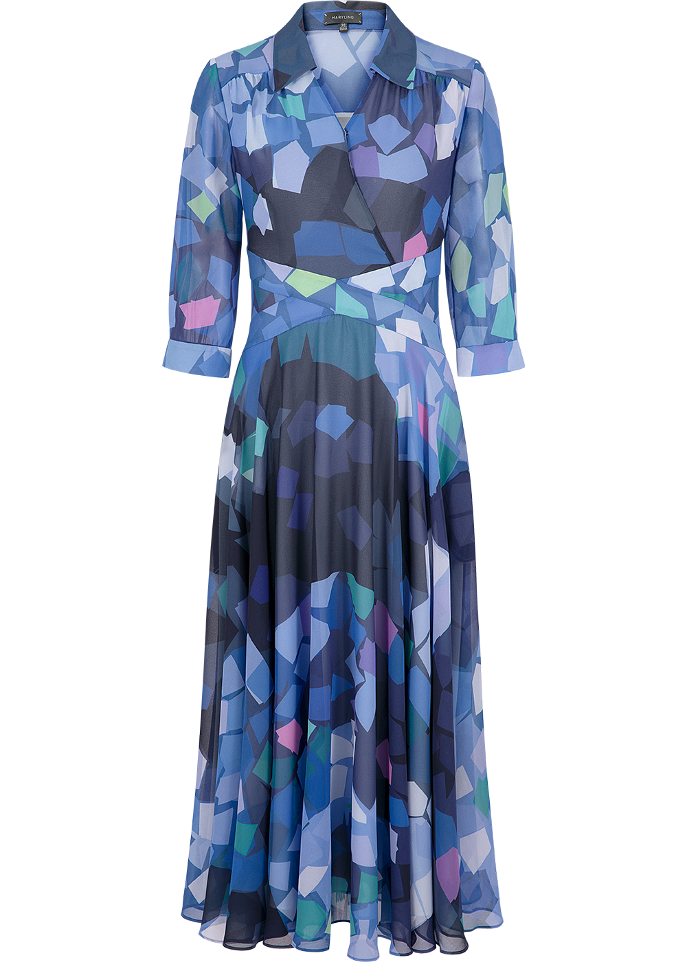 SALAZIA Blue Dreamy Light and Shadow Maxi Dresses