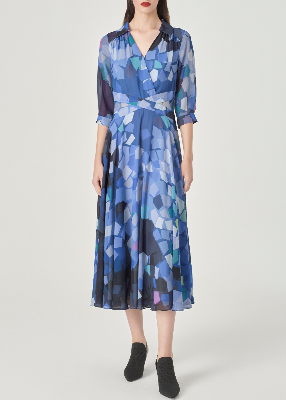 SALAZIA Blue Dreamy Light and Shadow Maxi Dresses