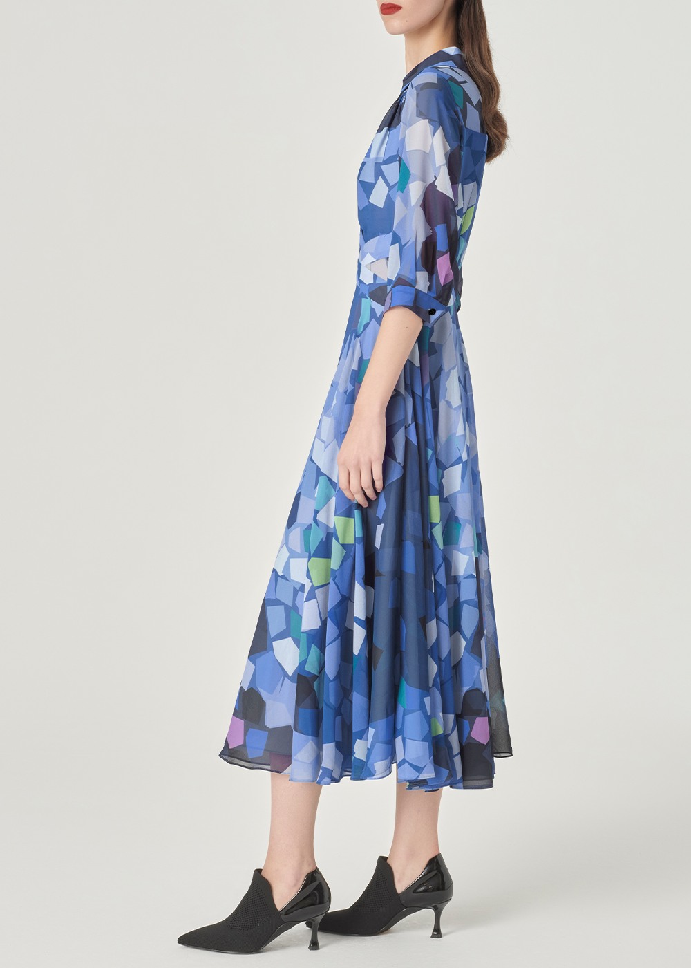 SALAZIA Blue Dreamy Light and Shadow Maxi Dresses