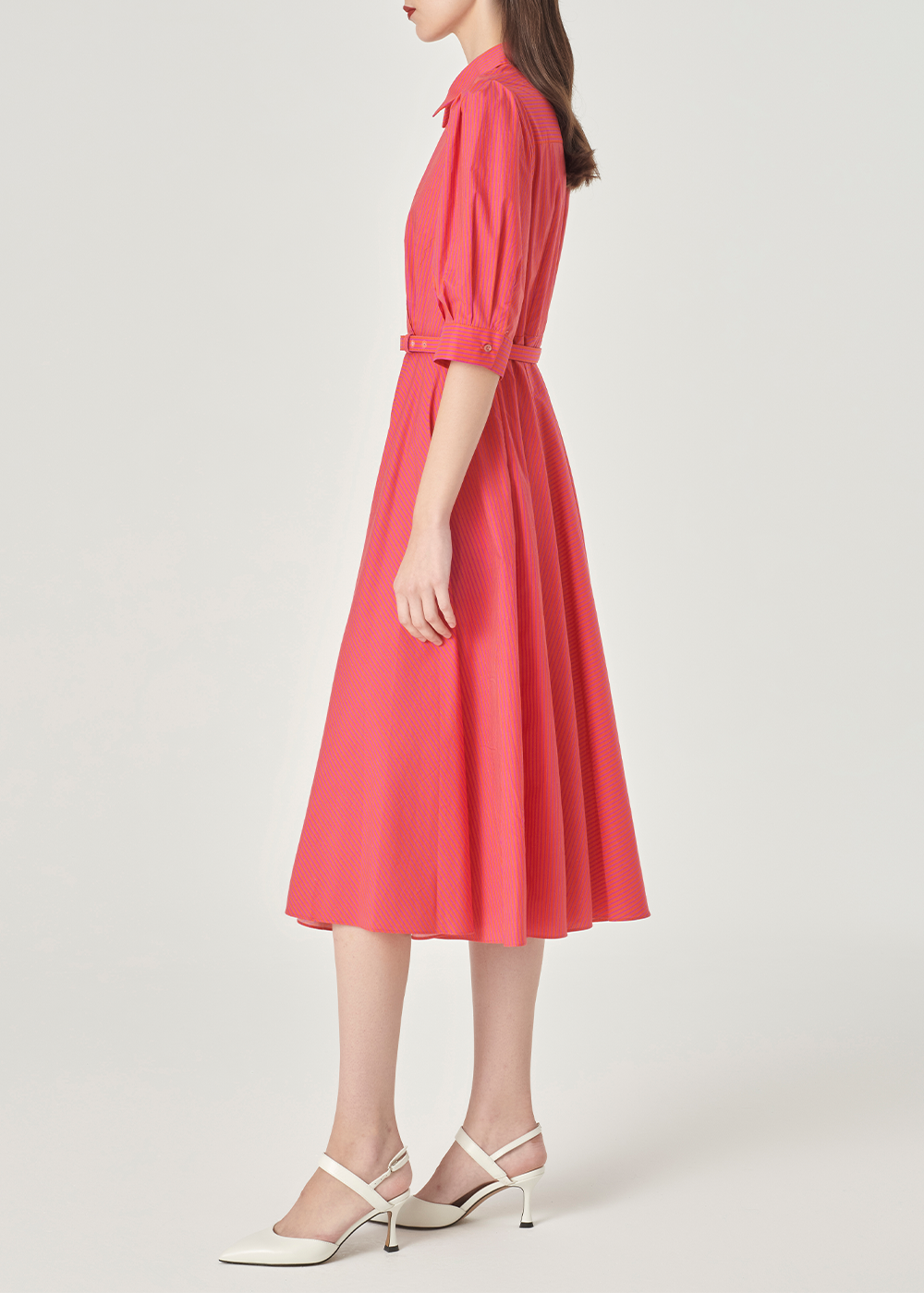 SALAZIA Rose Red Stripe Cotton Dresses