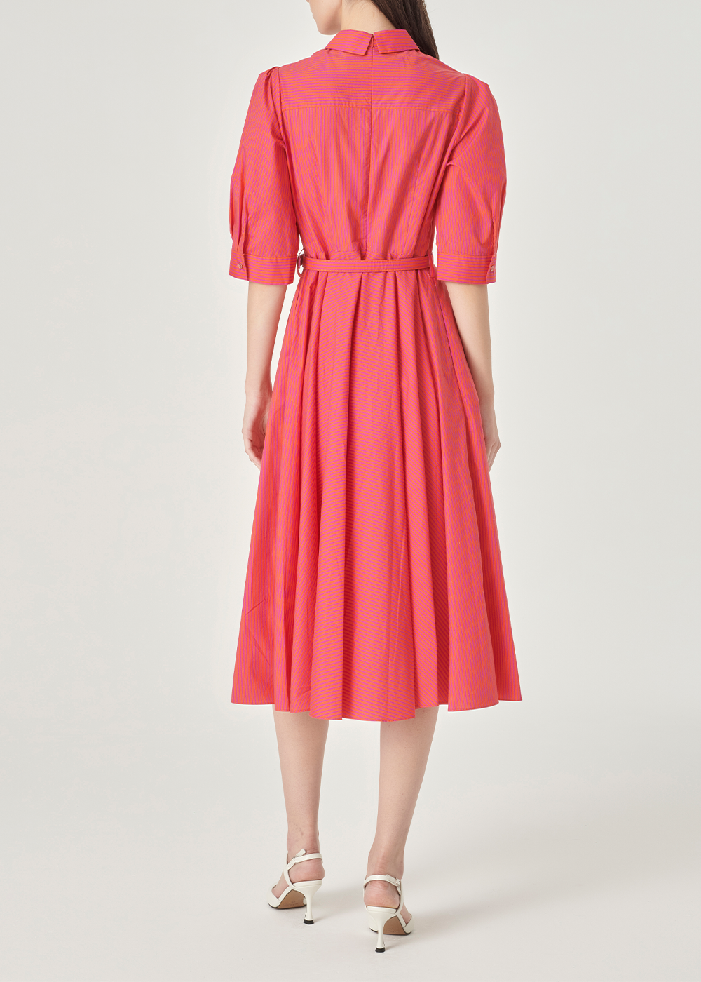 SALAZIA Rose Red Stripe Cotton Dresses