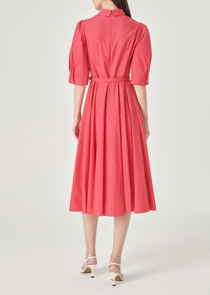 SALAZIA Rose Red Stripe Cotton Dresses