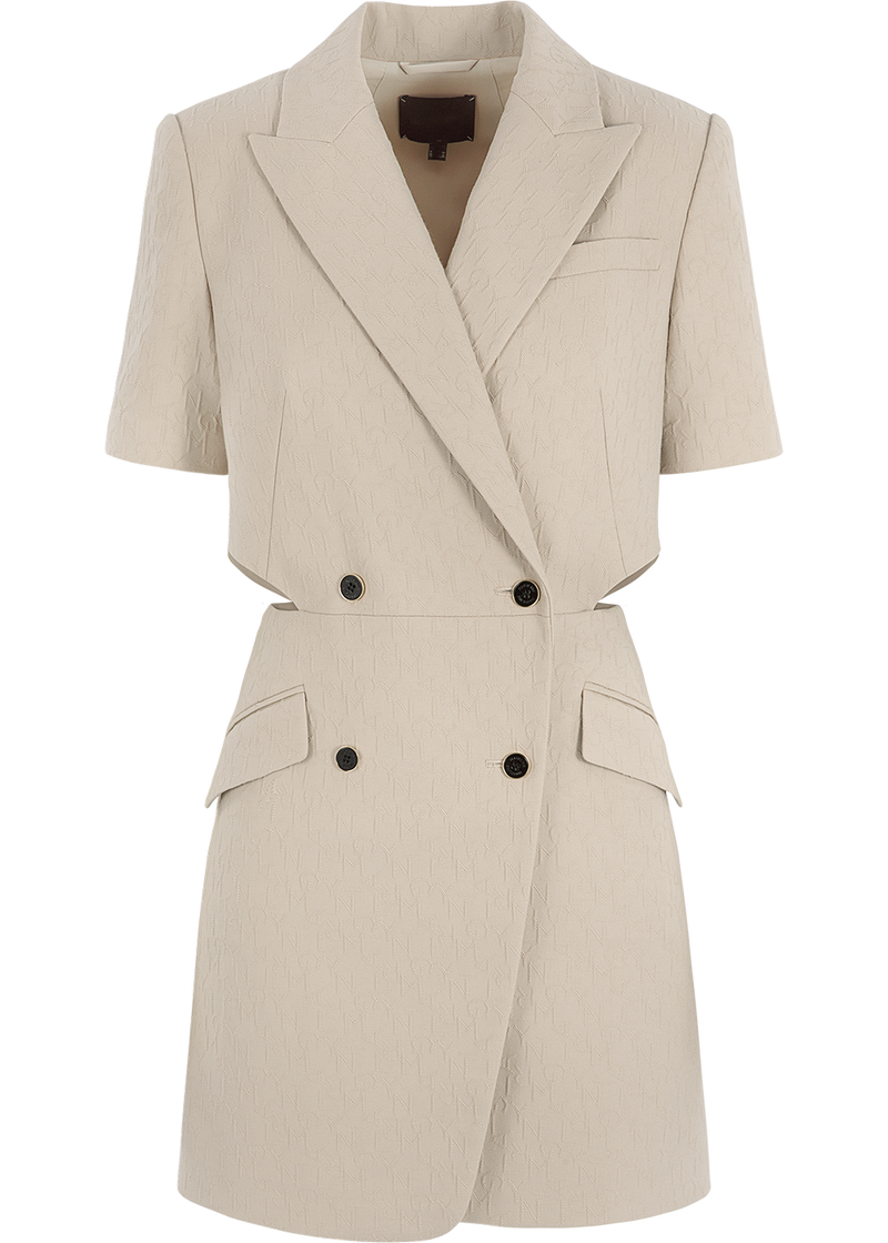 SALAZIA Sand Cotton-Blend Stretch Shift Dresses