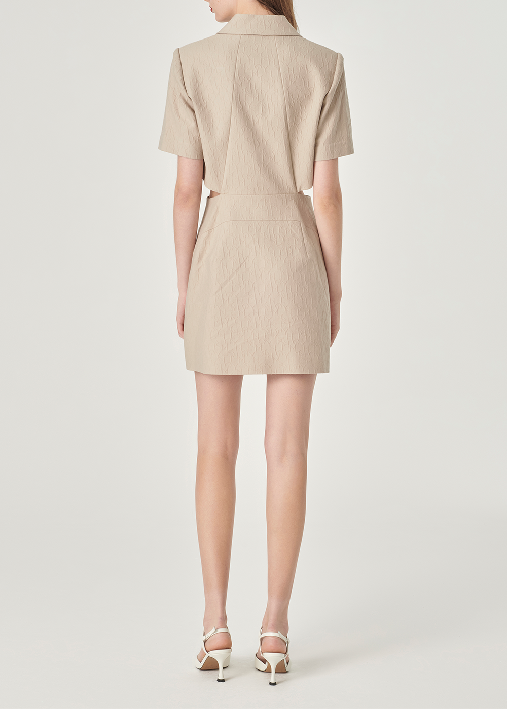 SALAZIA Sand Cotton-Blend Stretch Shift Dresses