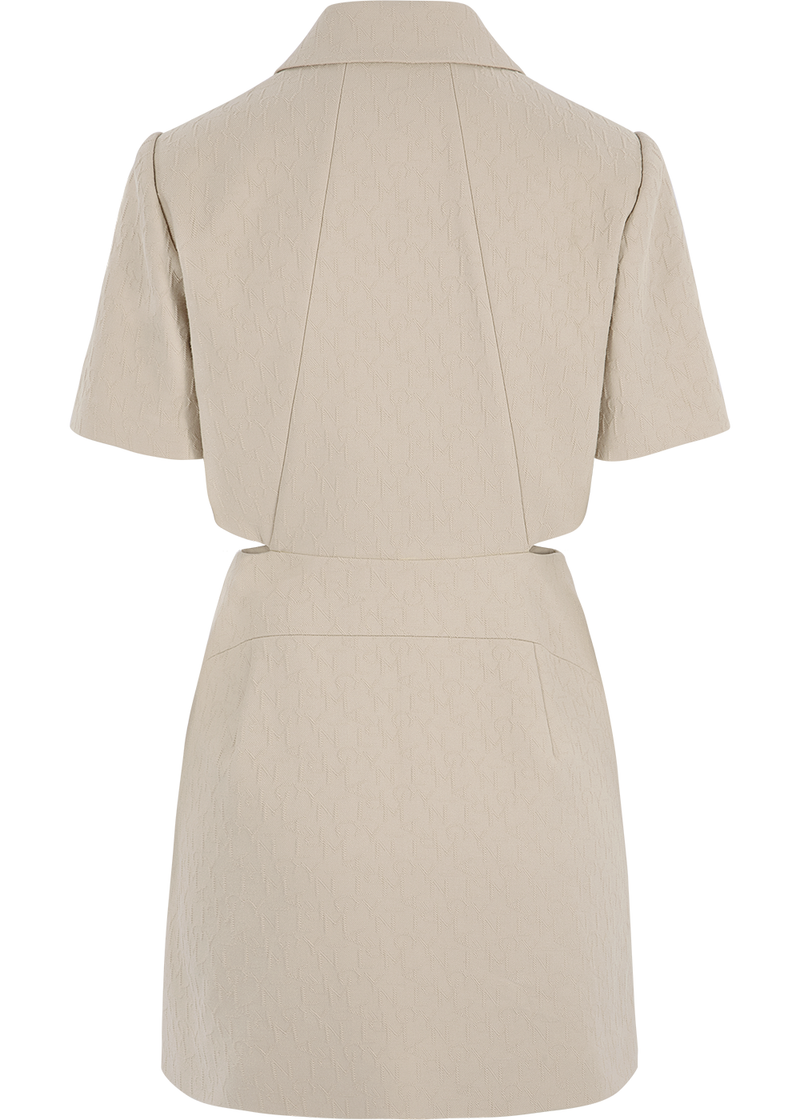 SALAZIA Sand Cotton-Blend Stretch Shift Dresses