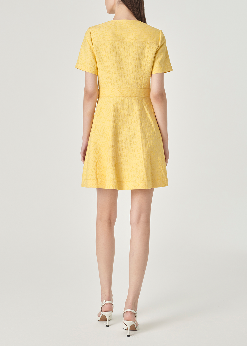 SALAZIA Pale Yellow Cotton-Blend Stretch Dresses