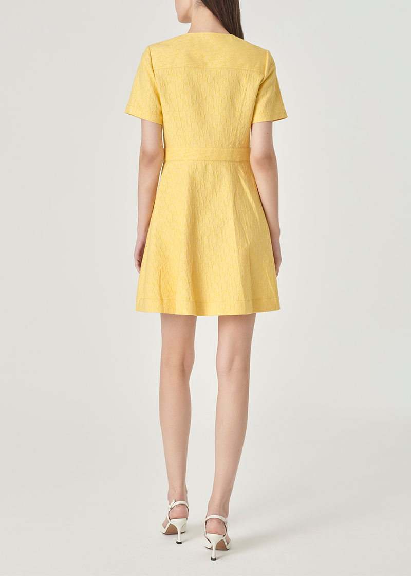 SALAZIA Pale Yellow Cotton-Blend Stretch Dresses