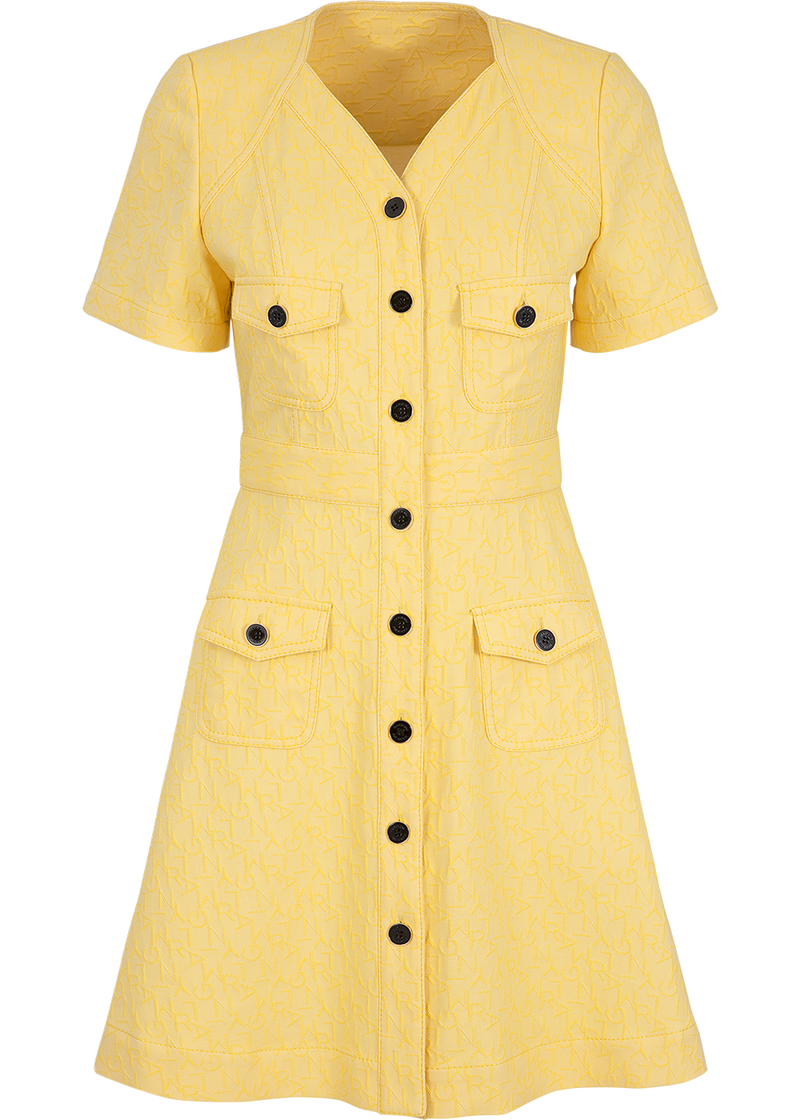SALAZIA Pale Yellow Cotton-Blend Stretch Dresses