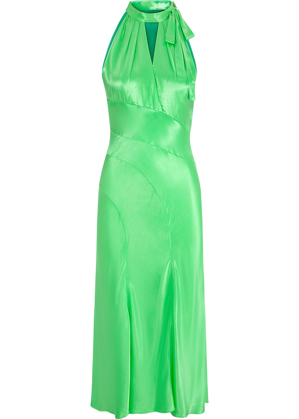 SALAZIA Soft Green Viscose Long-Sleeve Dresses