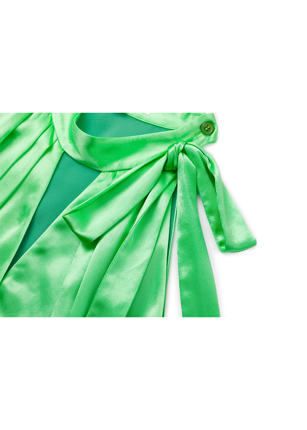 SALAZIA Soft Green Viscose Long-Sleeve Dresses