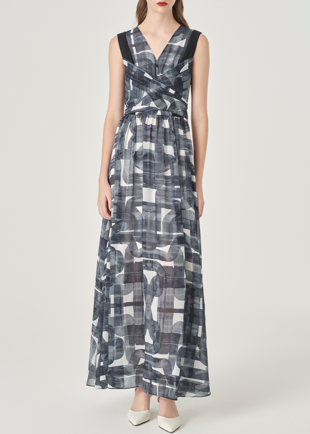 SALAZIA Black and White Brushstroke Dresses