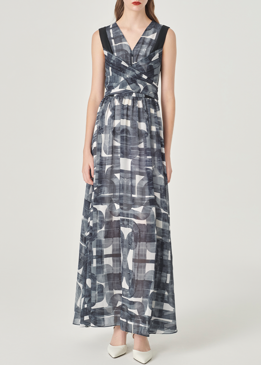 SALAZIA Black and White Brushstroke Dresses
