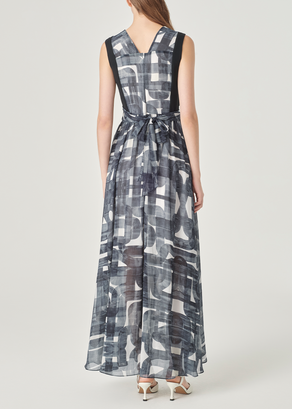 SALAZIA Black and White Brushstroke Dresses