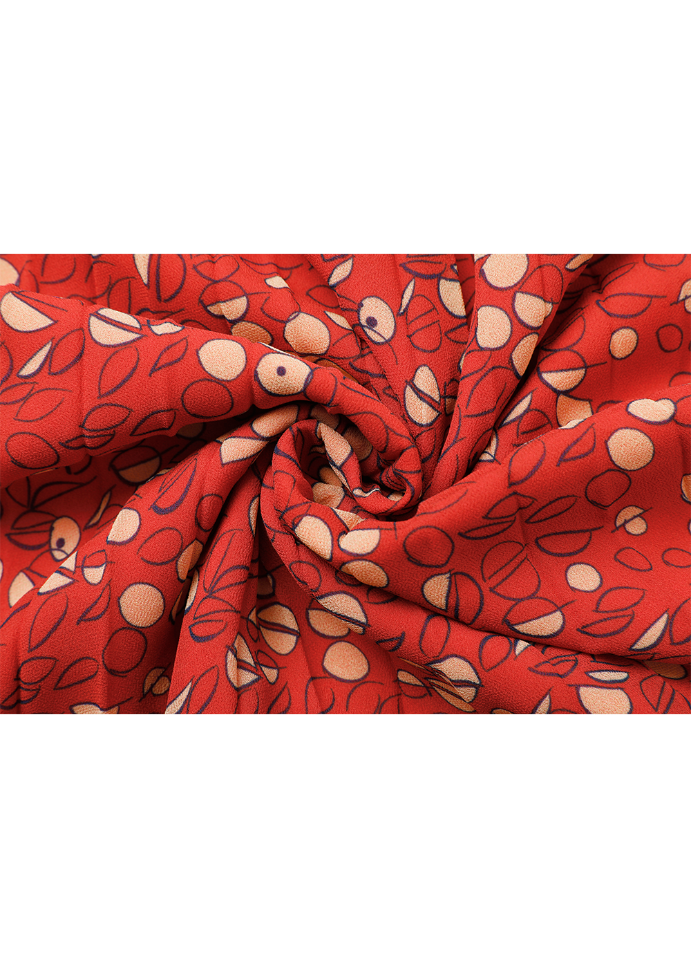 SALAZIA Red-Apricot Circle Print Dresses