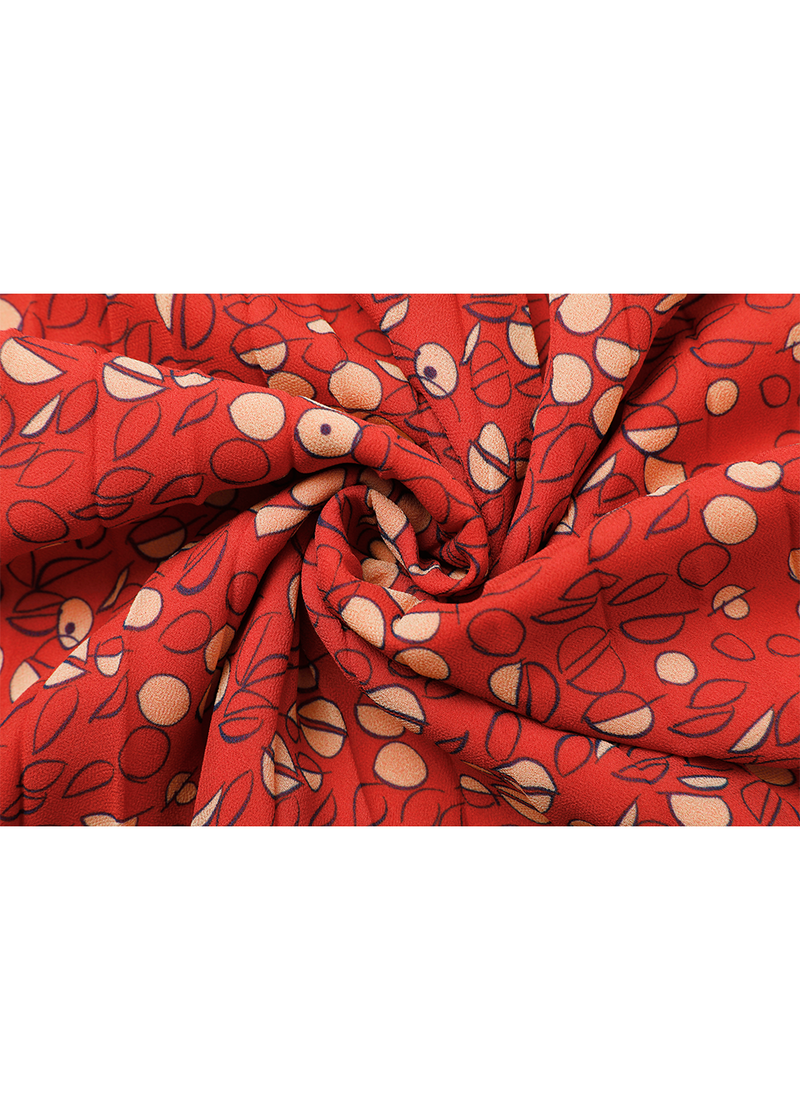 SALAZIA Red-Apricot Circle Print Dresses
