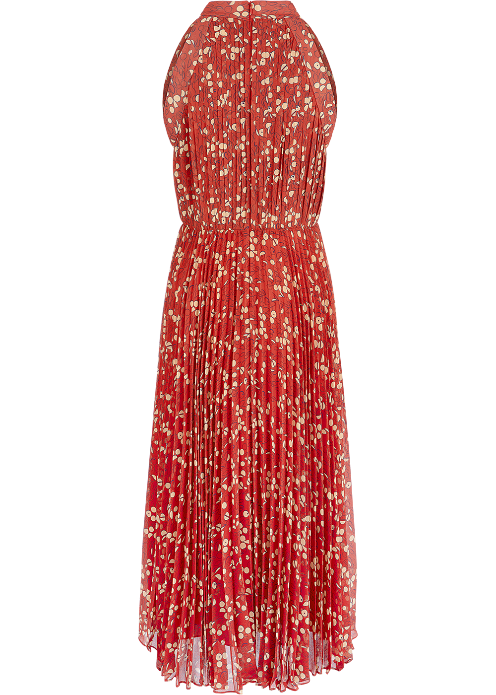 SALAZIA Red-Apricot Circle Print Dresses