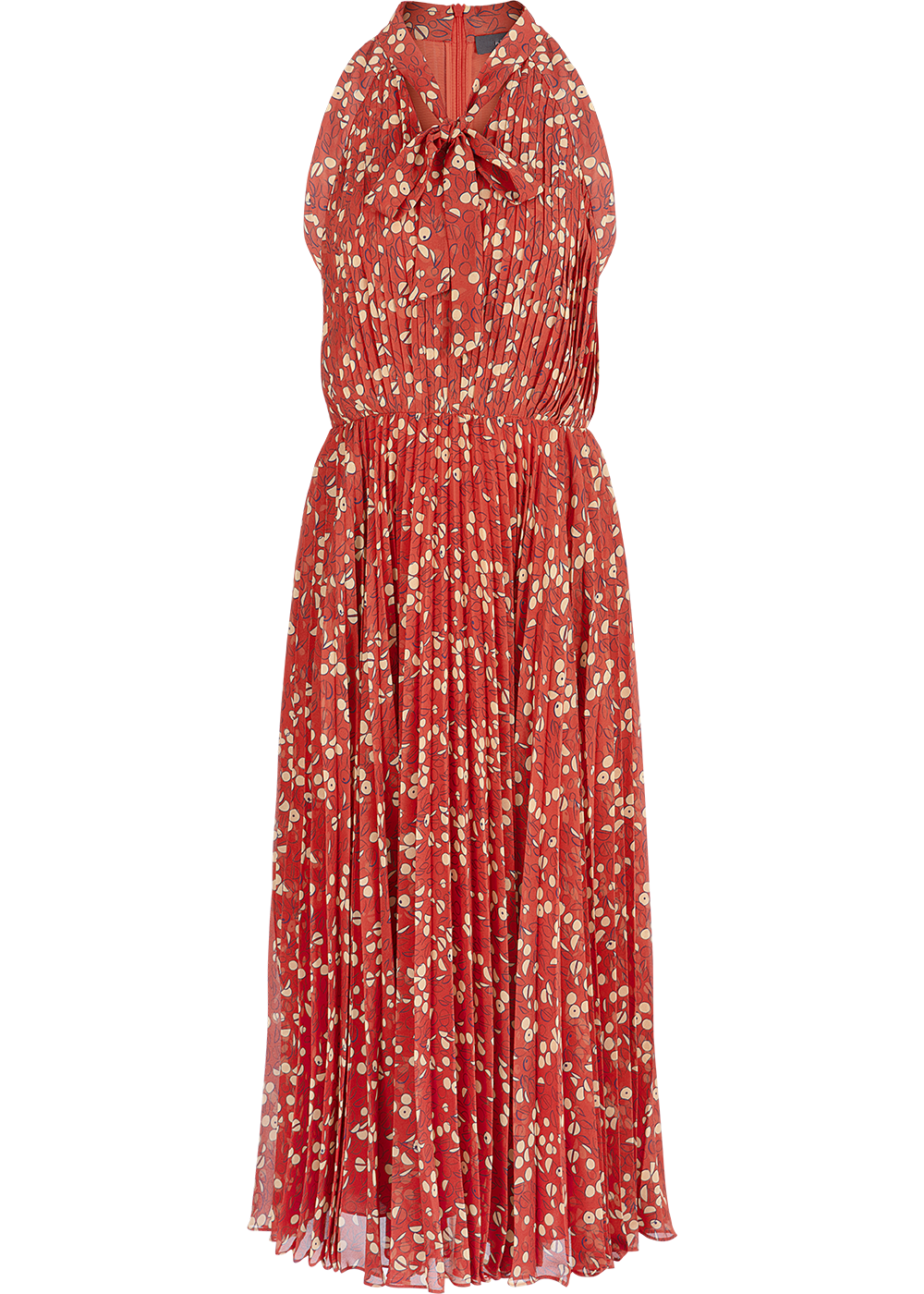 SALAZIA Red-Apricot Circle Print Dresses