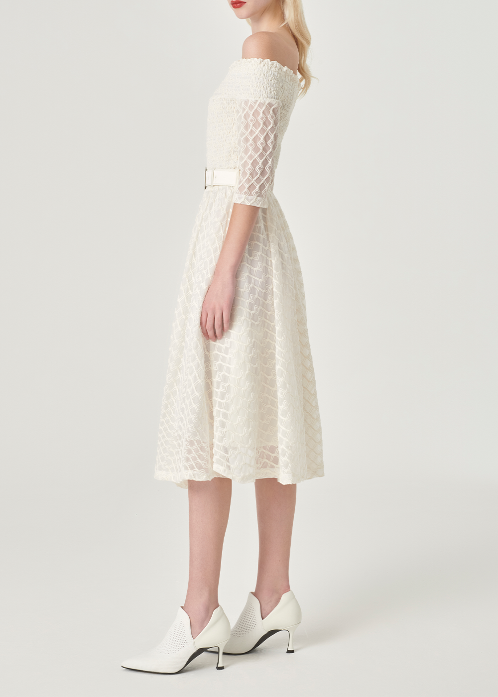 SALAZIA Ivory Nylon-Cotton Blend Dresses