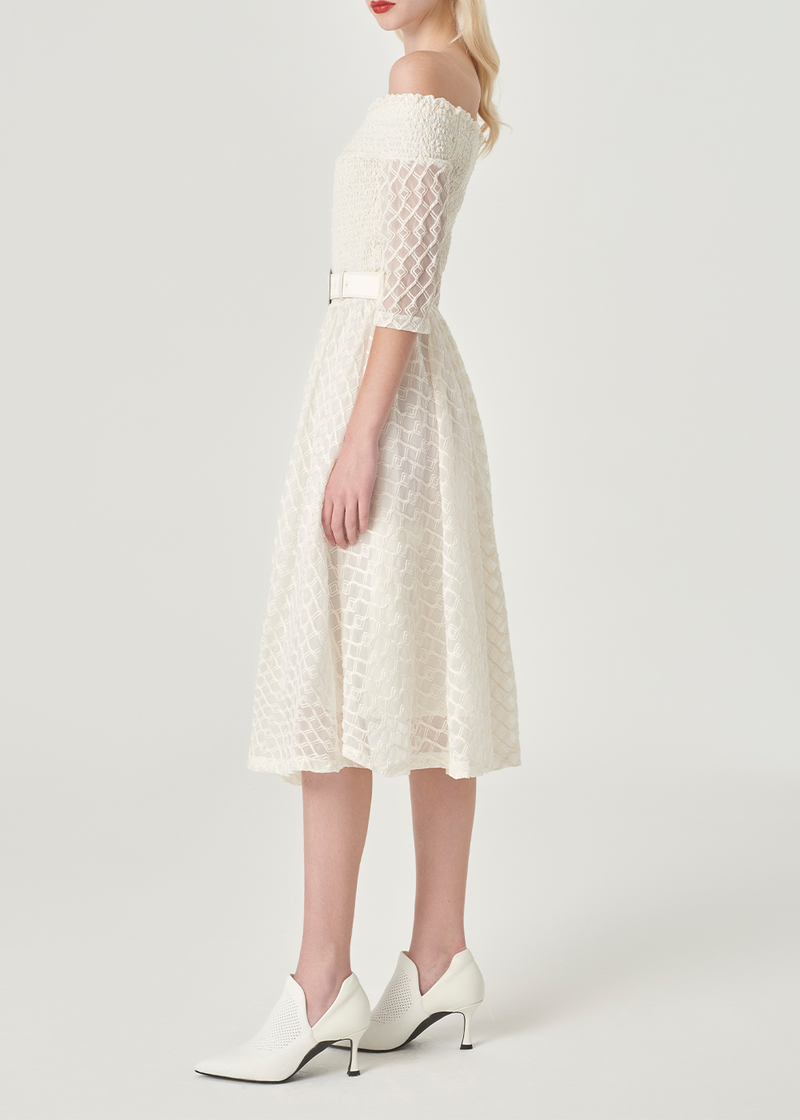 SALAZIA Ivory Nylon-Cotton Blend Dresses
