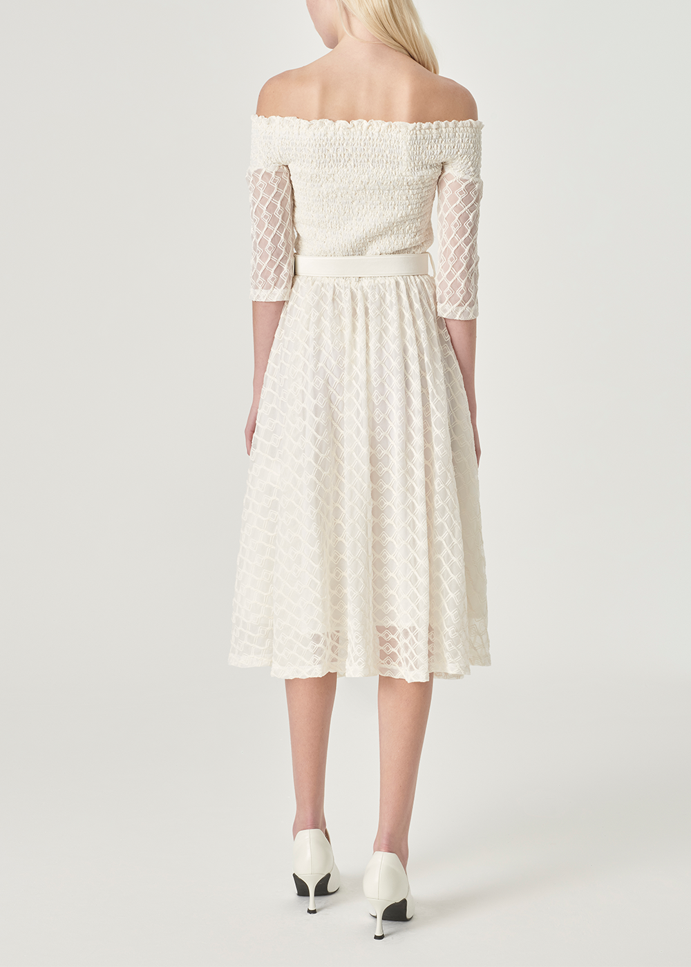 SALAZIA Ivory Nylon-Cotton Blend Dresses