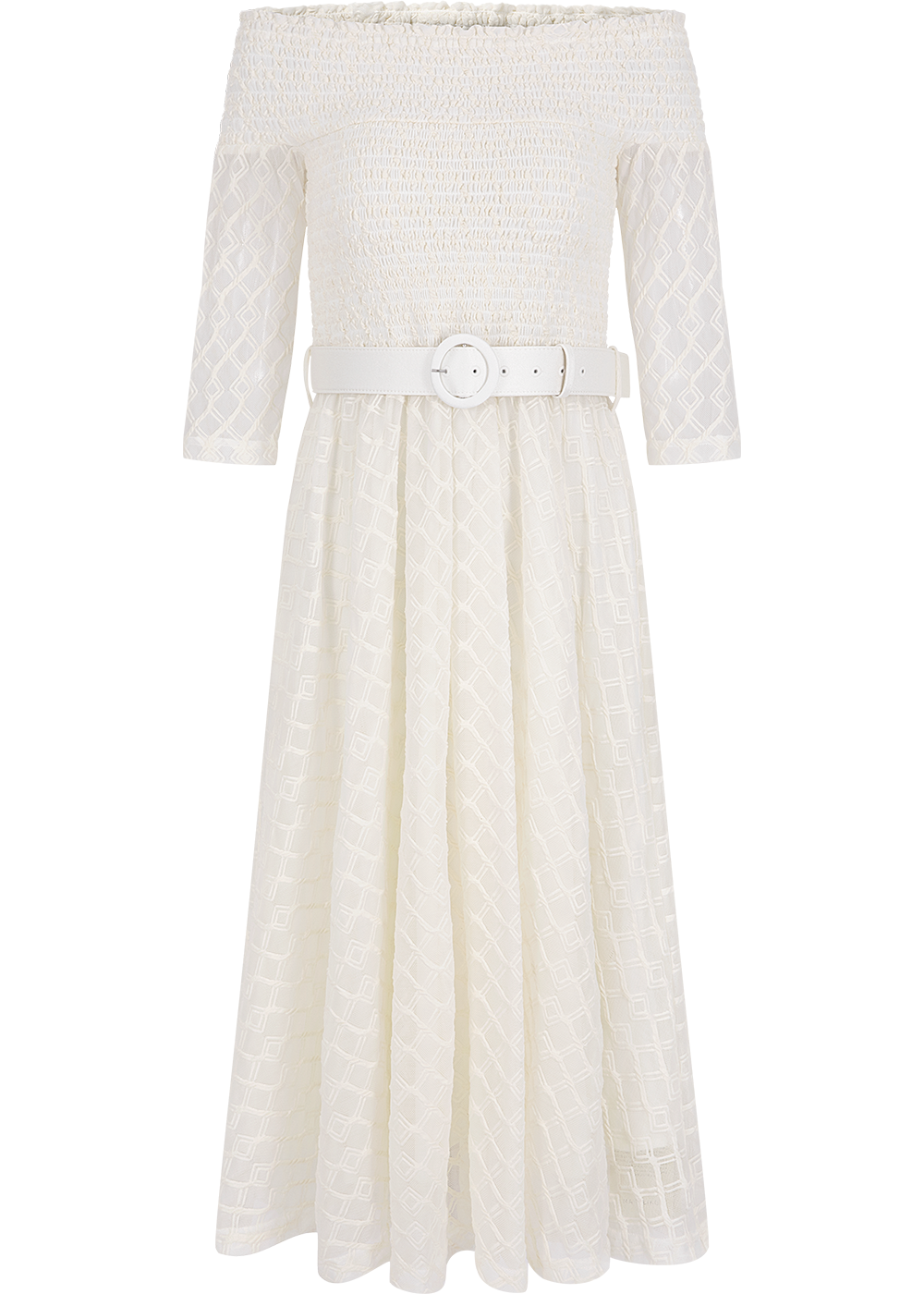 SALAZIA Ivory Nylon-Cotton Blend Dresses