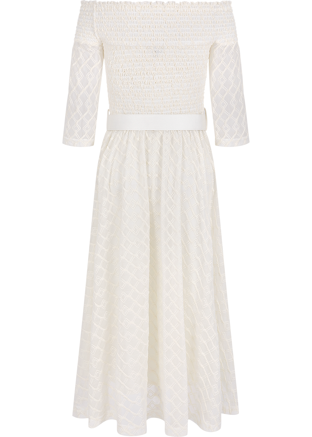 SALAZIA Ivory Nylon-Cotton Blend Dresses