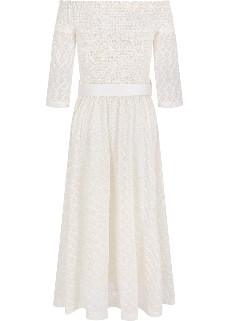 SALAZIA Ivory Nylon-Cotton Blend Dresses