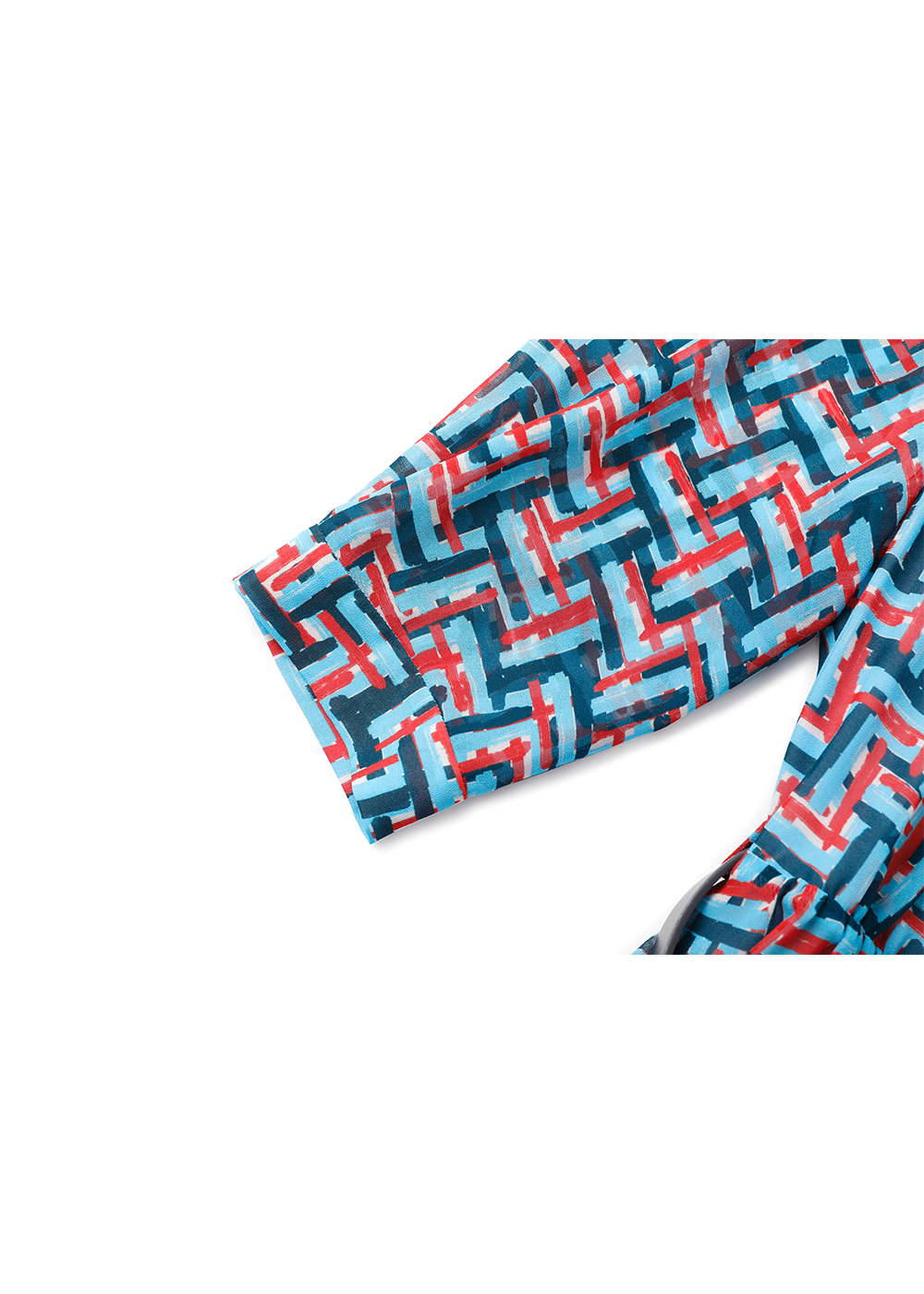 SALAZIA Blue-Red Woven Texture Dresses