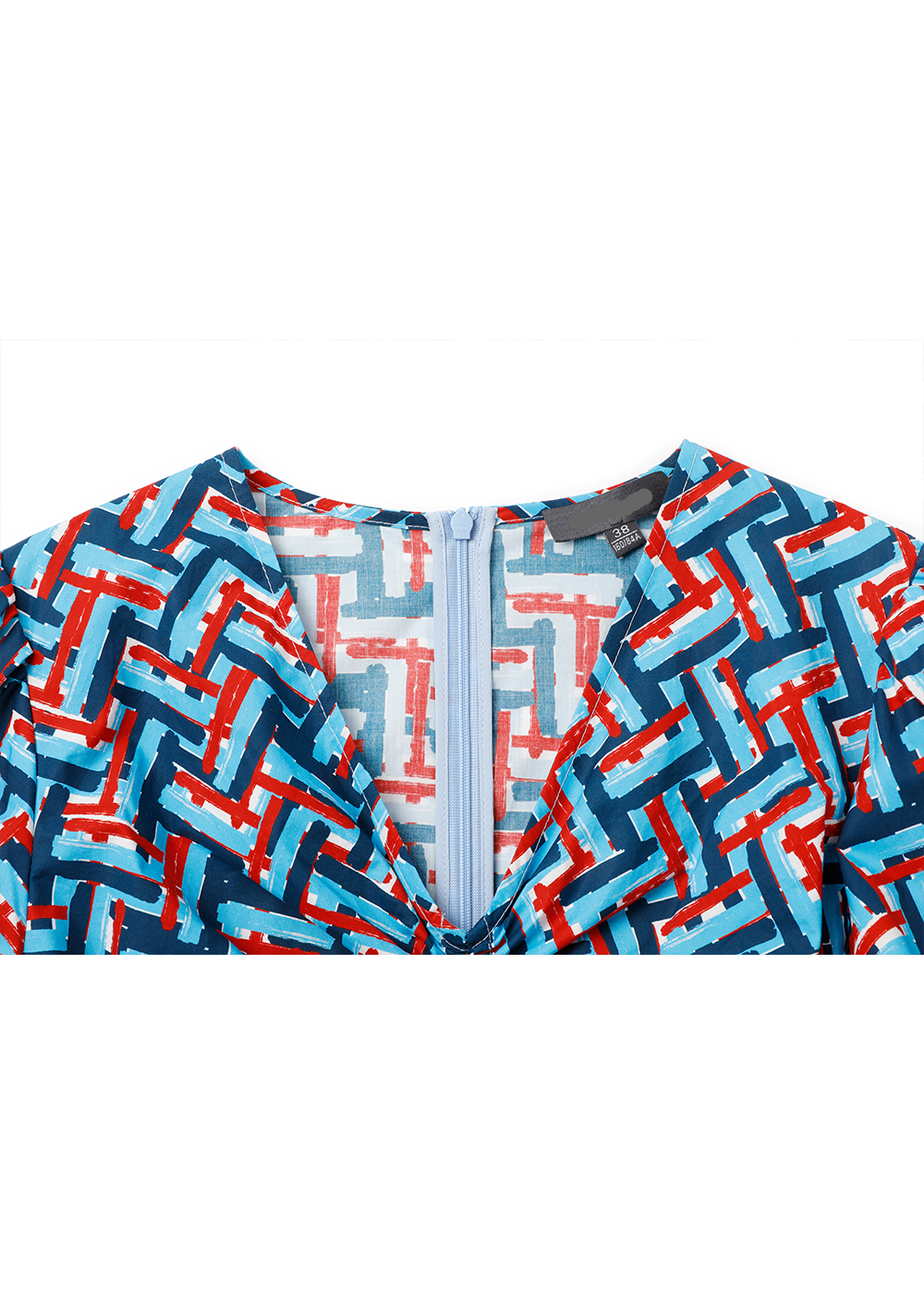 SALAZIA Blue-Red Weave Cotton Dresses