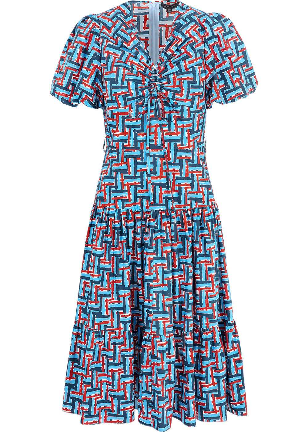 SALAZIA Blue-Red Weave Cotton Dresses