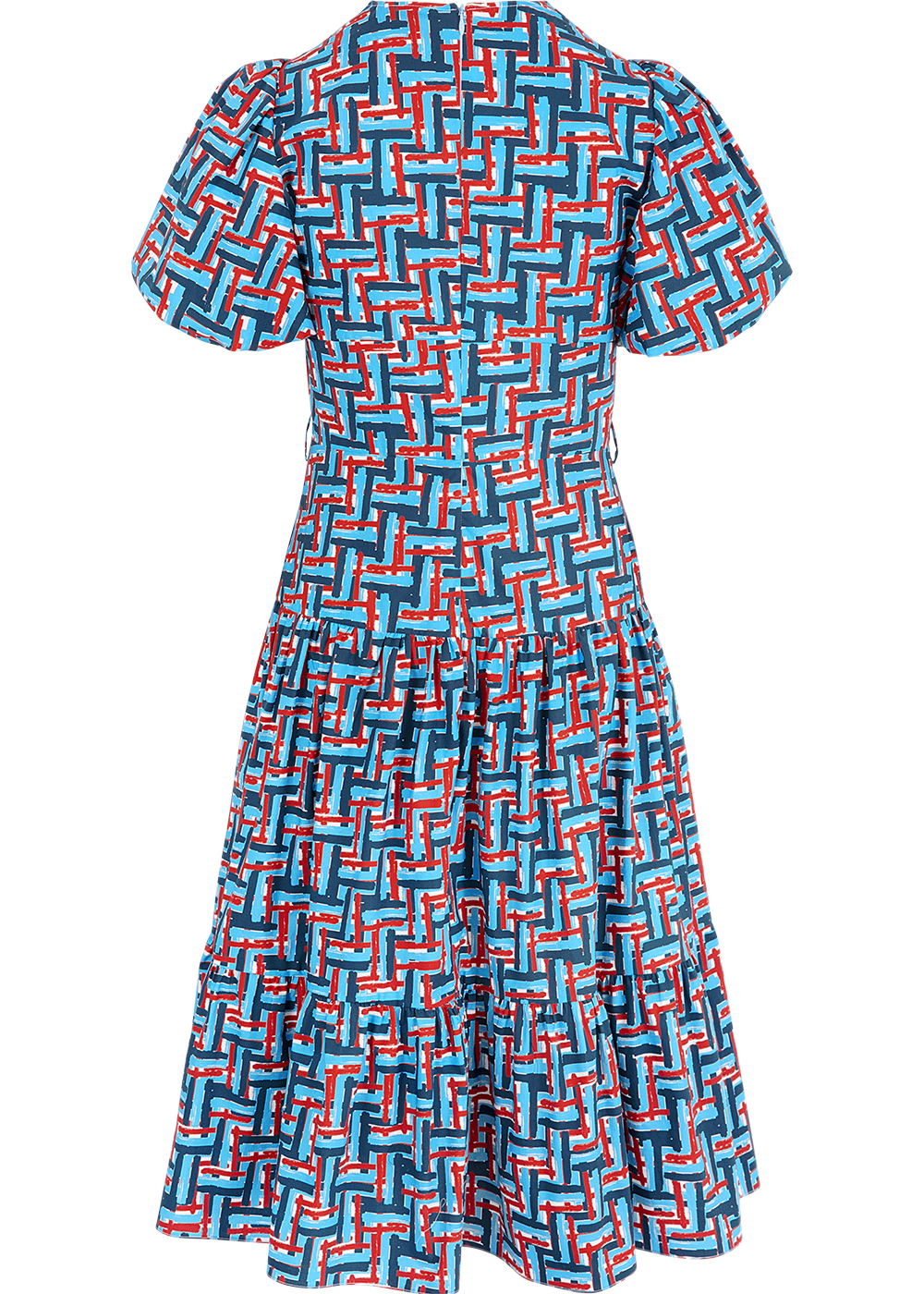 SALAZIA Blue-Red Weave Cotton Dresses