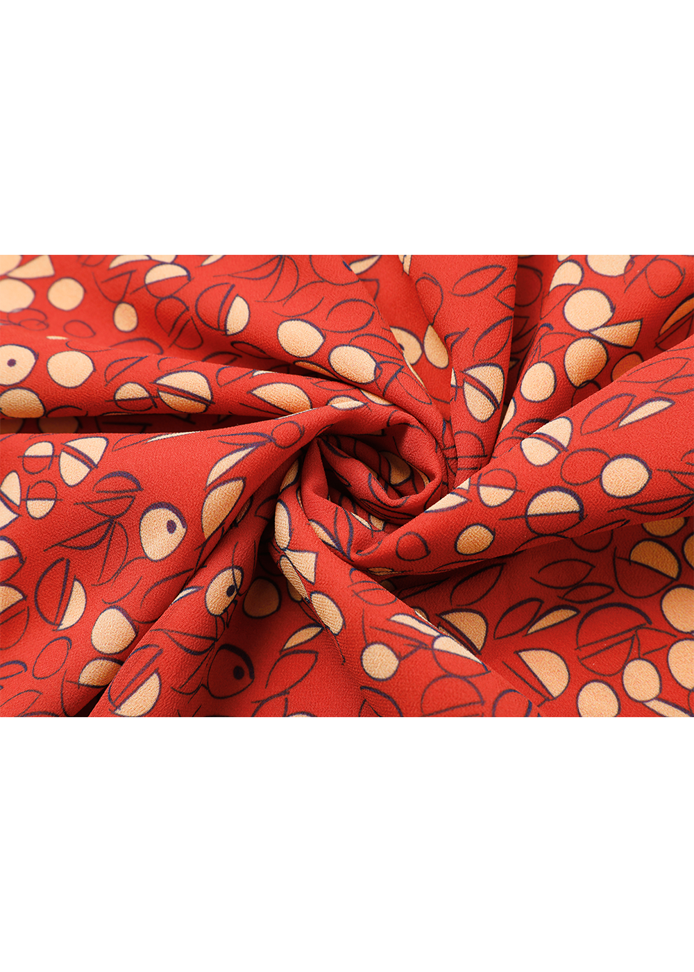 SALAZIA Red-Apricot Circle Print Dresses