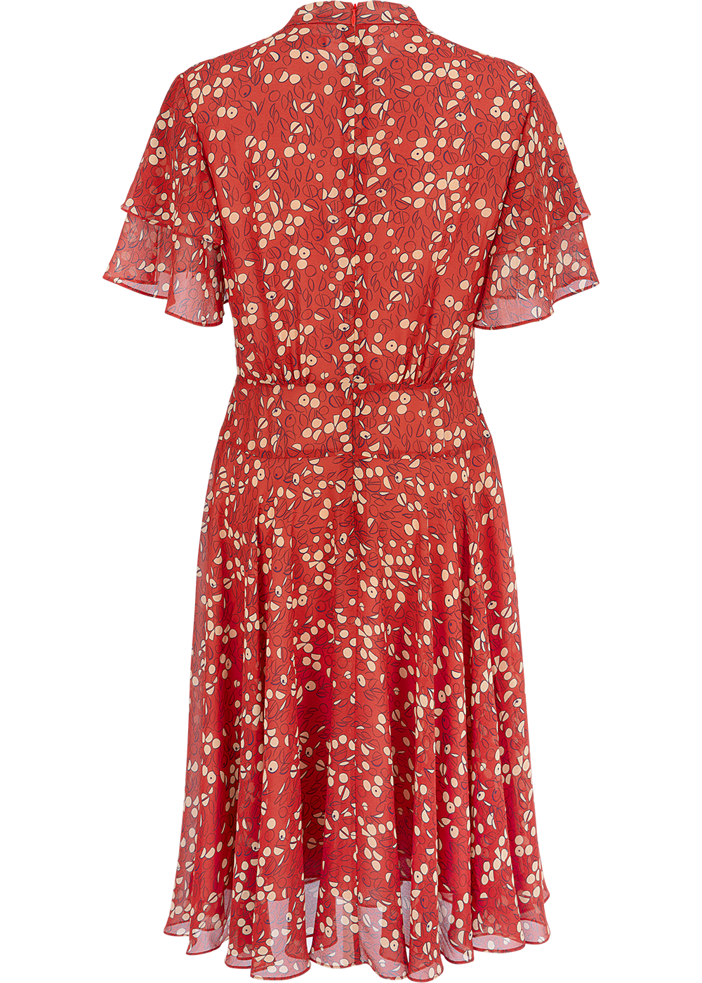 SALAZIA Red-Apricot Circle Print Dresses