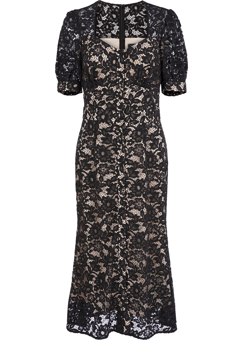 SALAZIA Black Viscose-Cotton Blend Short-Sleeve Dresses