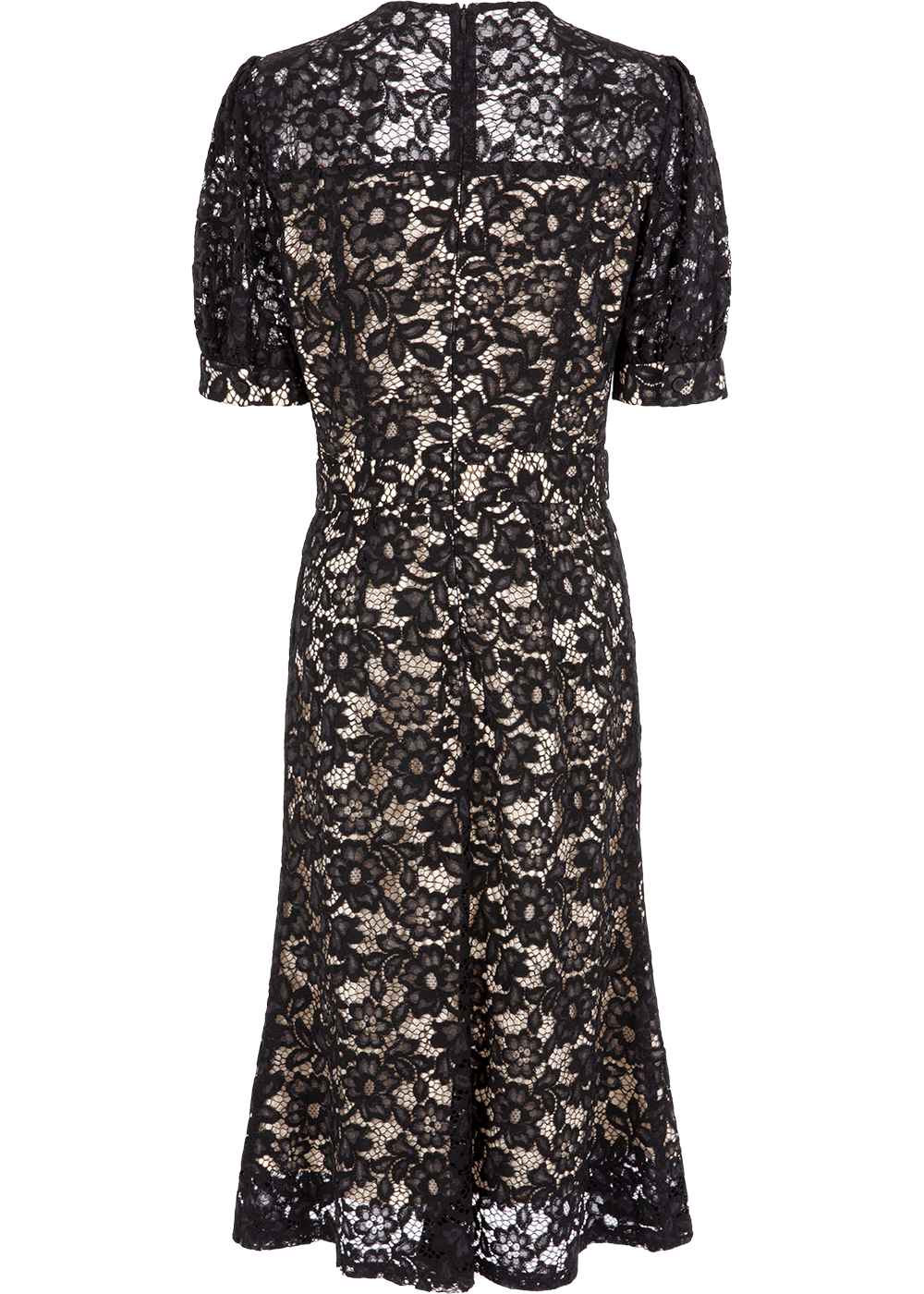 SALAZIA Black Viscose-Cotton Blend Short-Sleeve Dresses